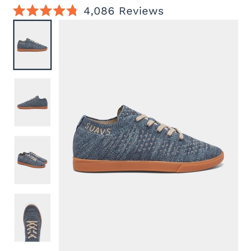 Suavs Zilker Gum women’s shoes barefoot style size 8.5 dark denim color blue